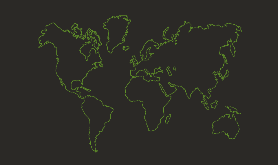 Mapa de los principales países de origen de solicitantes de asilo en España