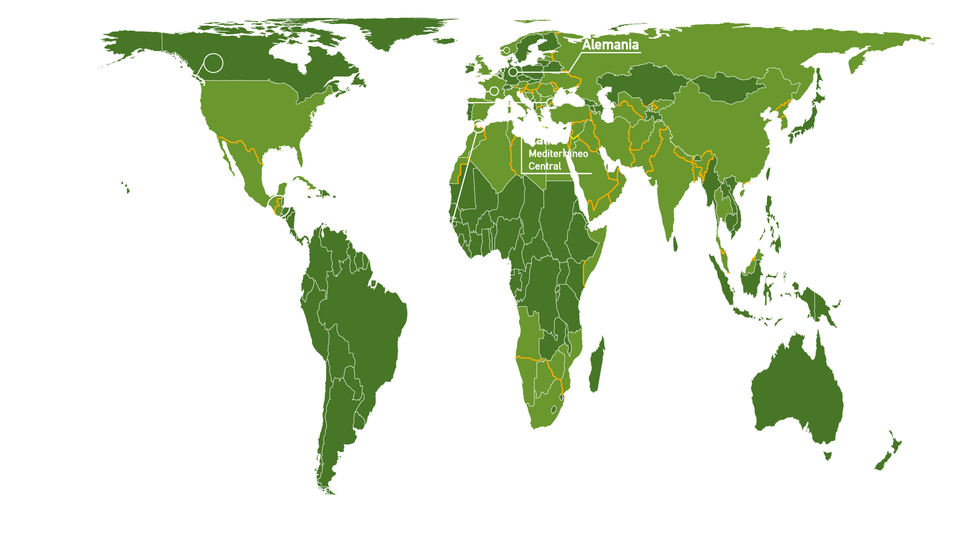 Mapa de las misiones de observación de CEAR